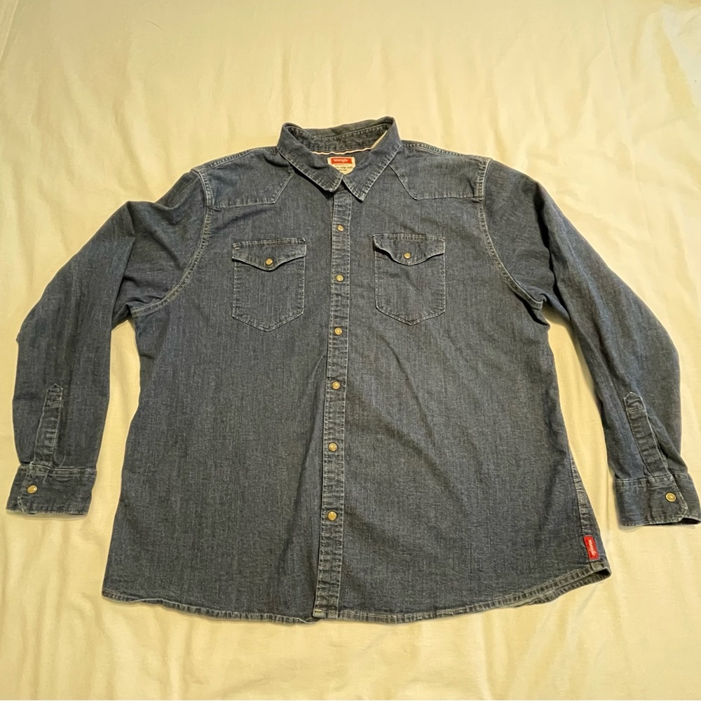 Wrangler Pearl Snap Denim Shirt SZ. 3XL